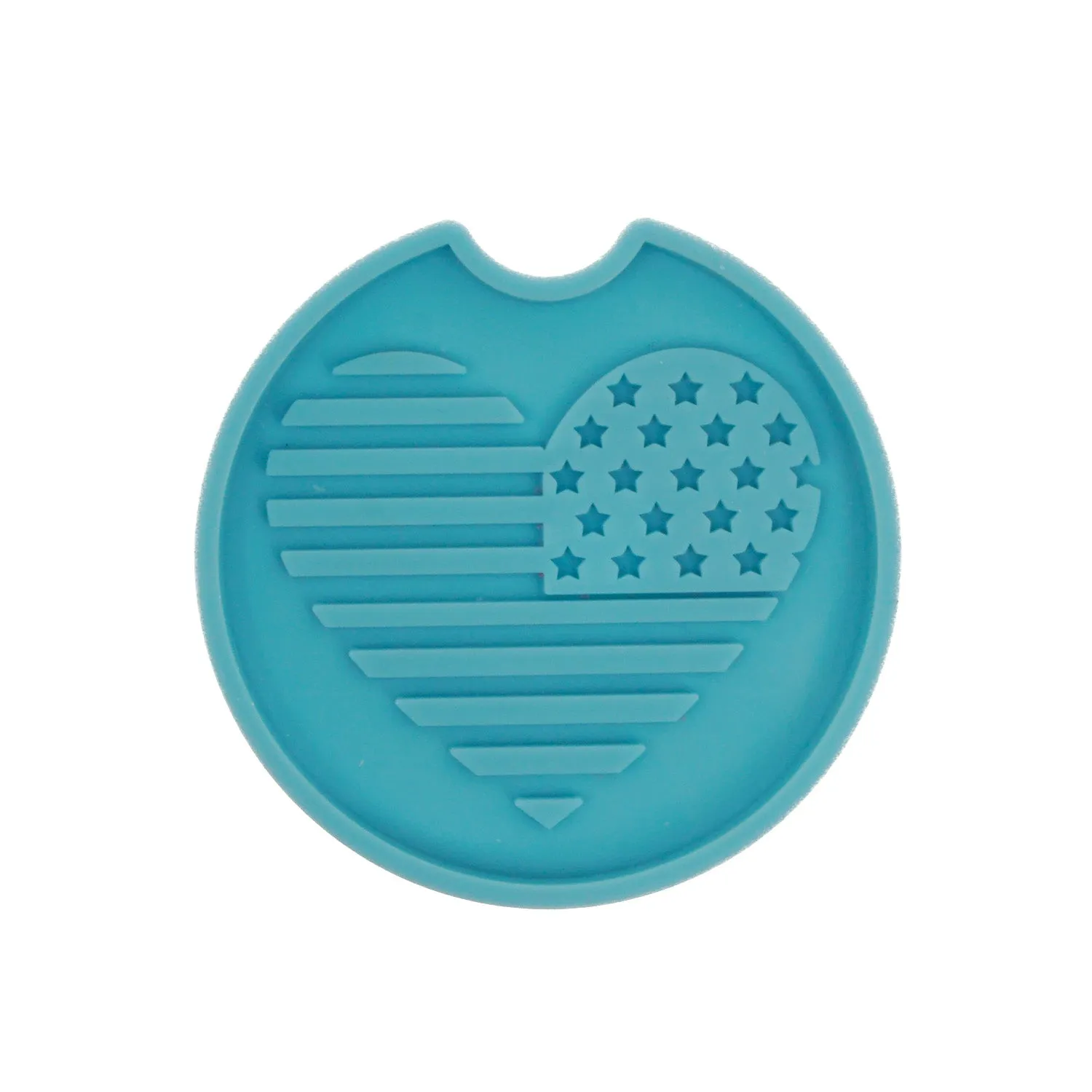 1 piece Blue Silicone Car Cup Coaster Mold US Heart Coaster Molds Resin Molds DIY Hand Craft Gift 10364161