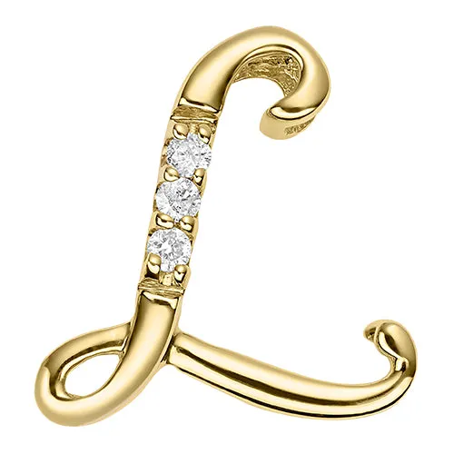 10k Gold Diamond Initial Necklace