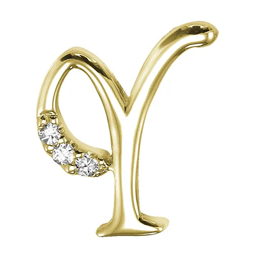 10k Gold Diamond Initial Necklace