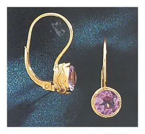 14k Amethyst Birthstone Earrings