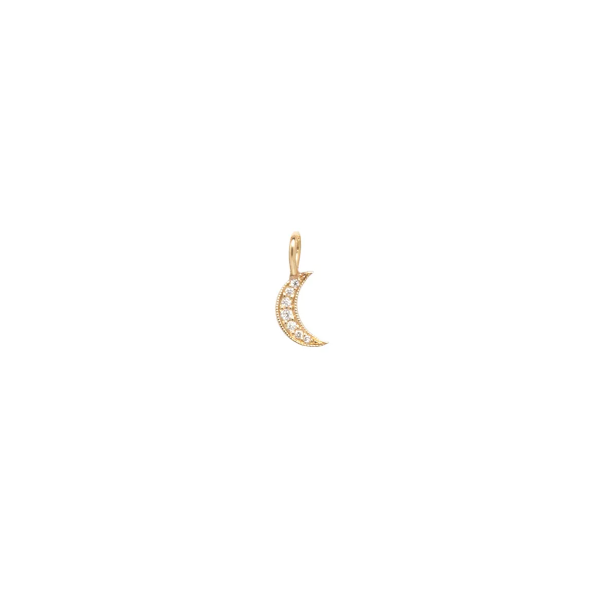 14k Midi Bitty Pavé Diamond Moon Charm