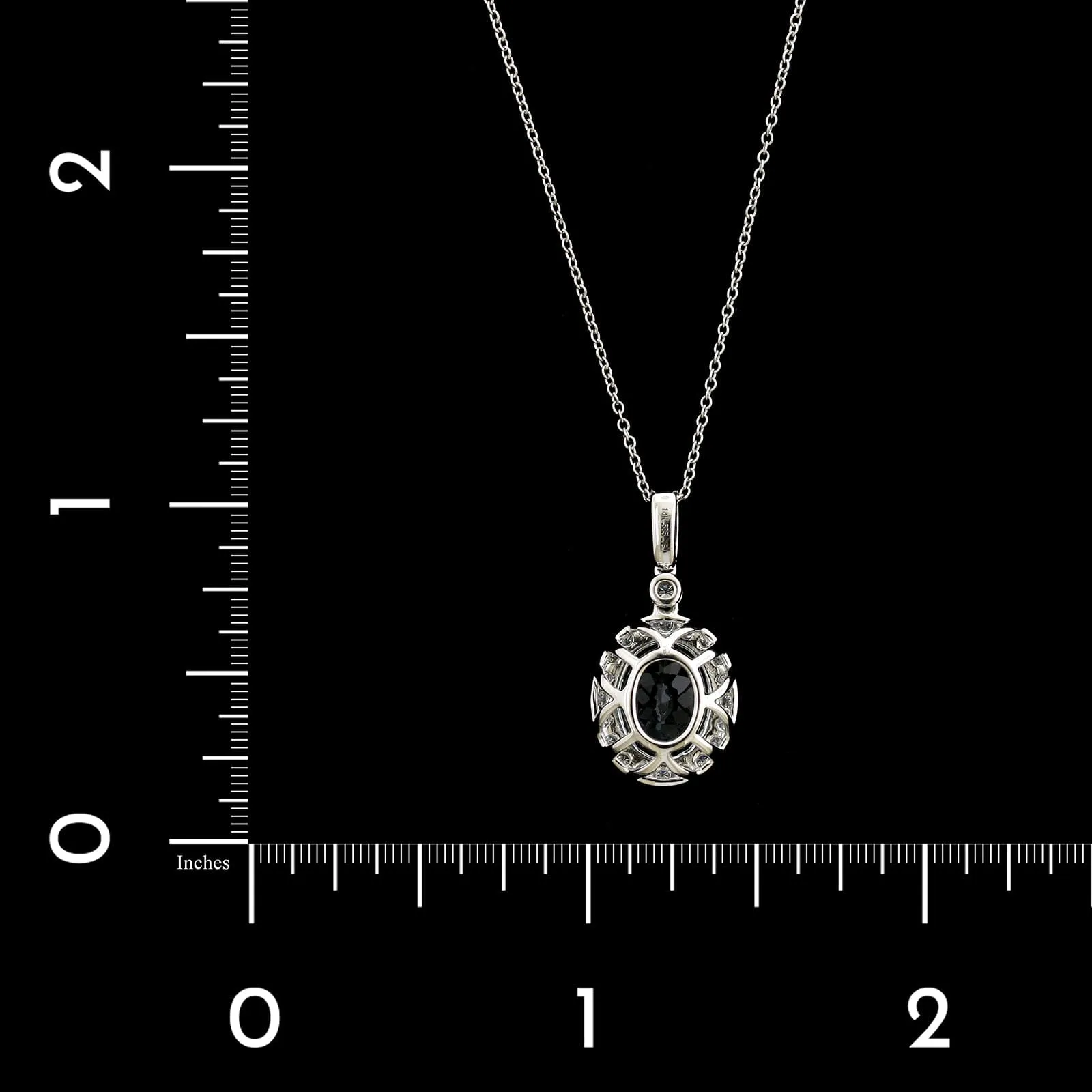 14K White Gold Estate Aquamarine and Diamond Pendant