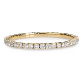 18K Gold Stretch & Stack Round Diamond Tennis Bracelet, 10.2 Carats, Lab Diamonds