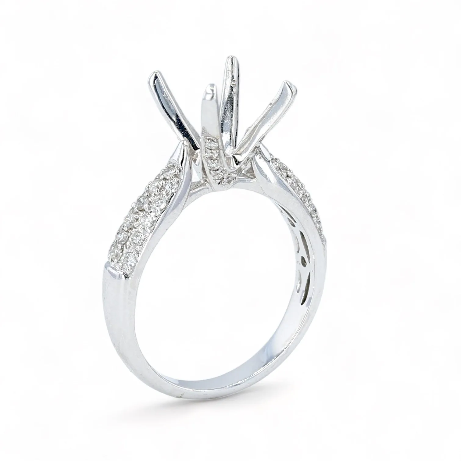 18K White gold 1.5CT solitary engagement diamonds ring-1001