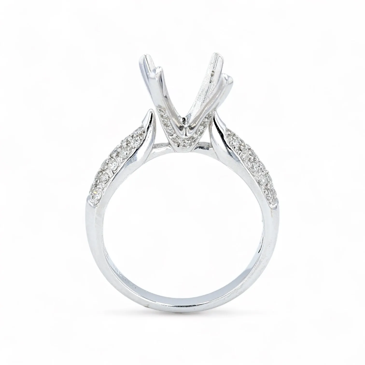 18K White gold 1.5CT solitary engagement diamonds ring-1001