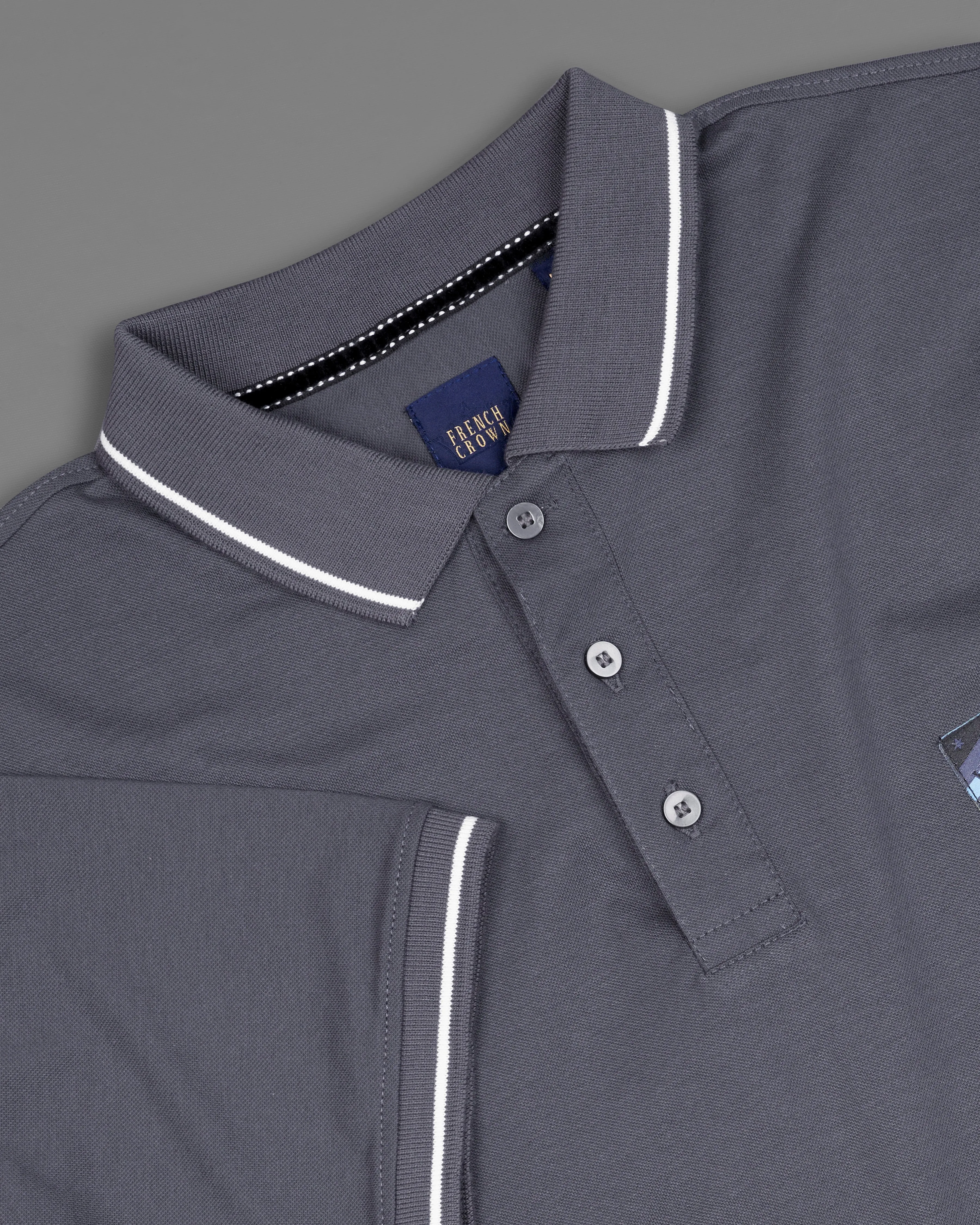 Abbey Grey Super Soft Organic Cotton Mercerised Pique Polo