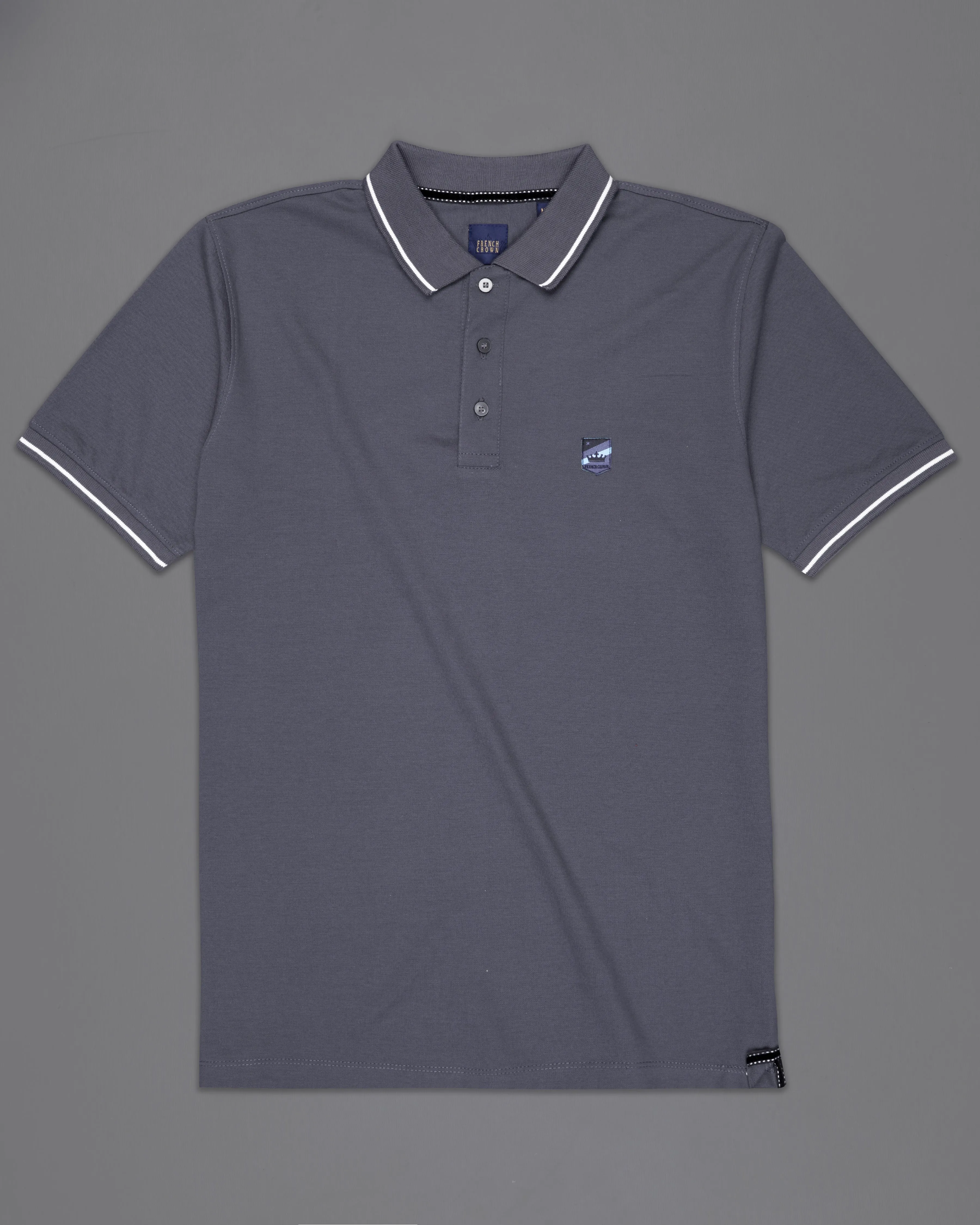 Abbey Grey Super Soft Organic Cotton Mercerised Pique Polo