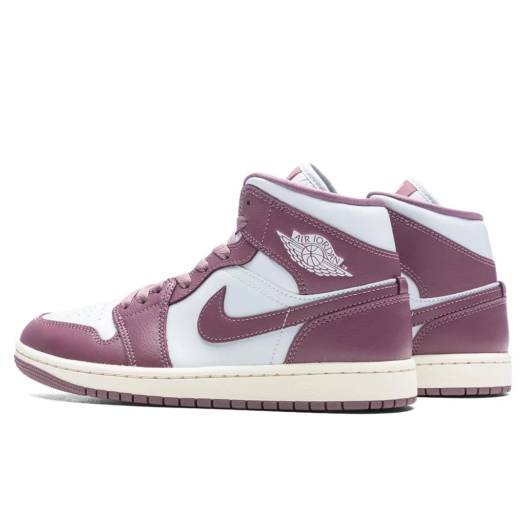 Air Jordan 1 Mid Women's - Pure Platinum/Sky J Mauve/Sail