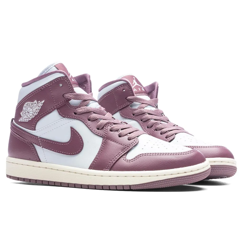 Air Jordan 1 Mid Women's - Pure Platinum/Sky J Mauve/Sail