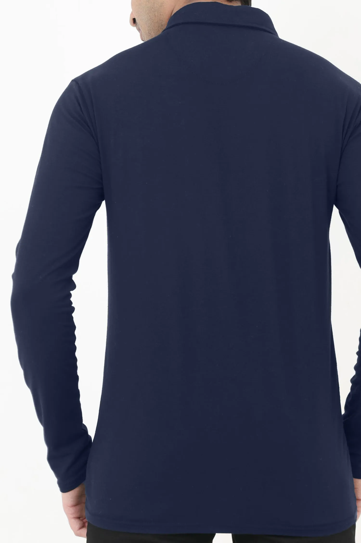 ALMAS MEN ZIPPED SHIRT-NAVY