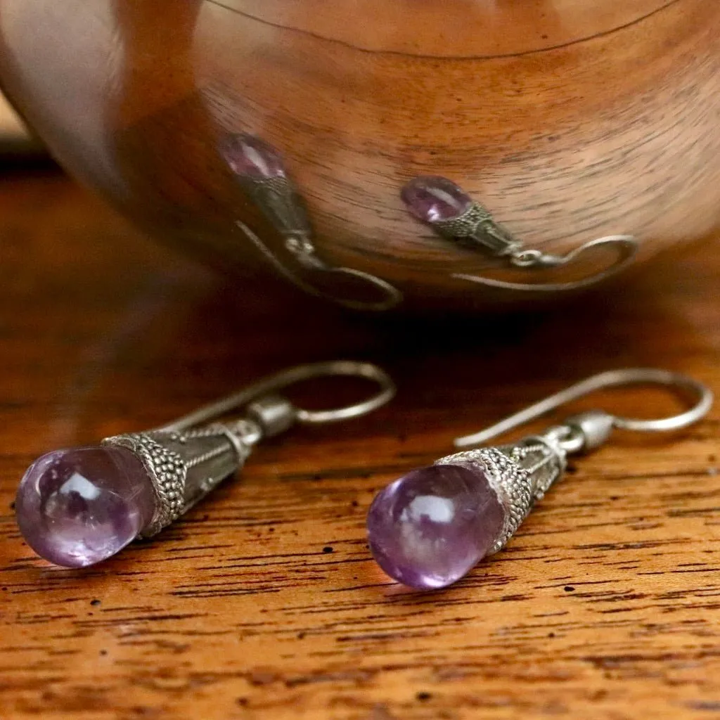 Amethyst Greek Dangle Earrings