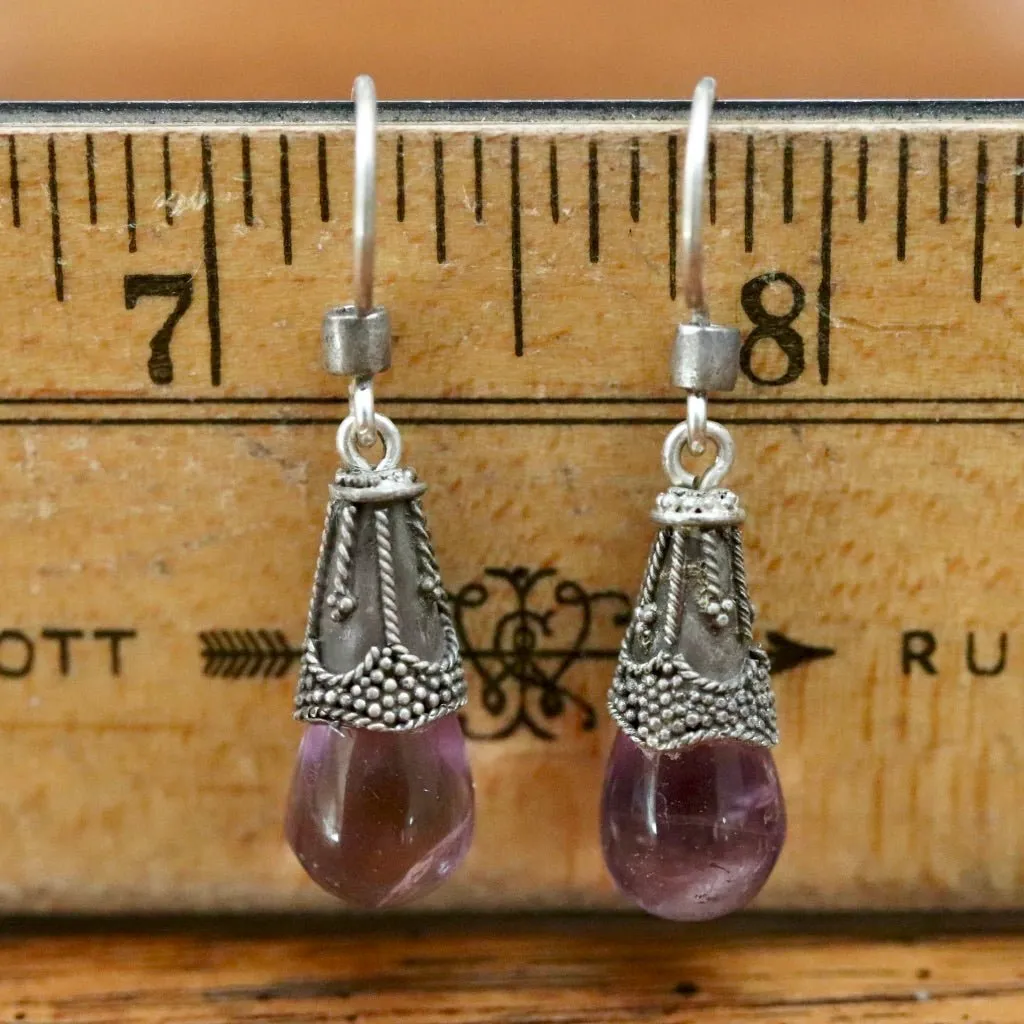 Amethyst Greek Dangle Earrings