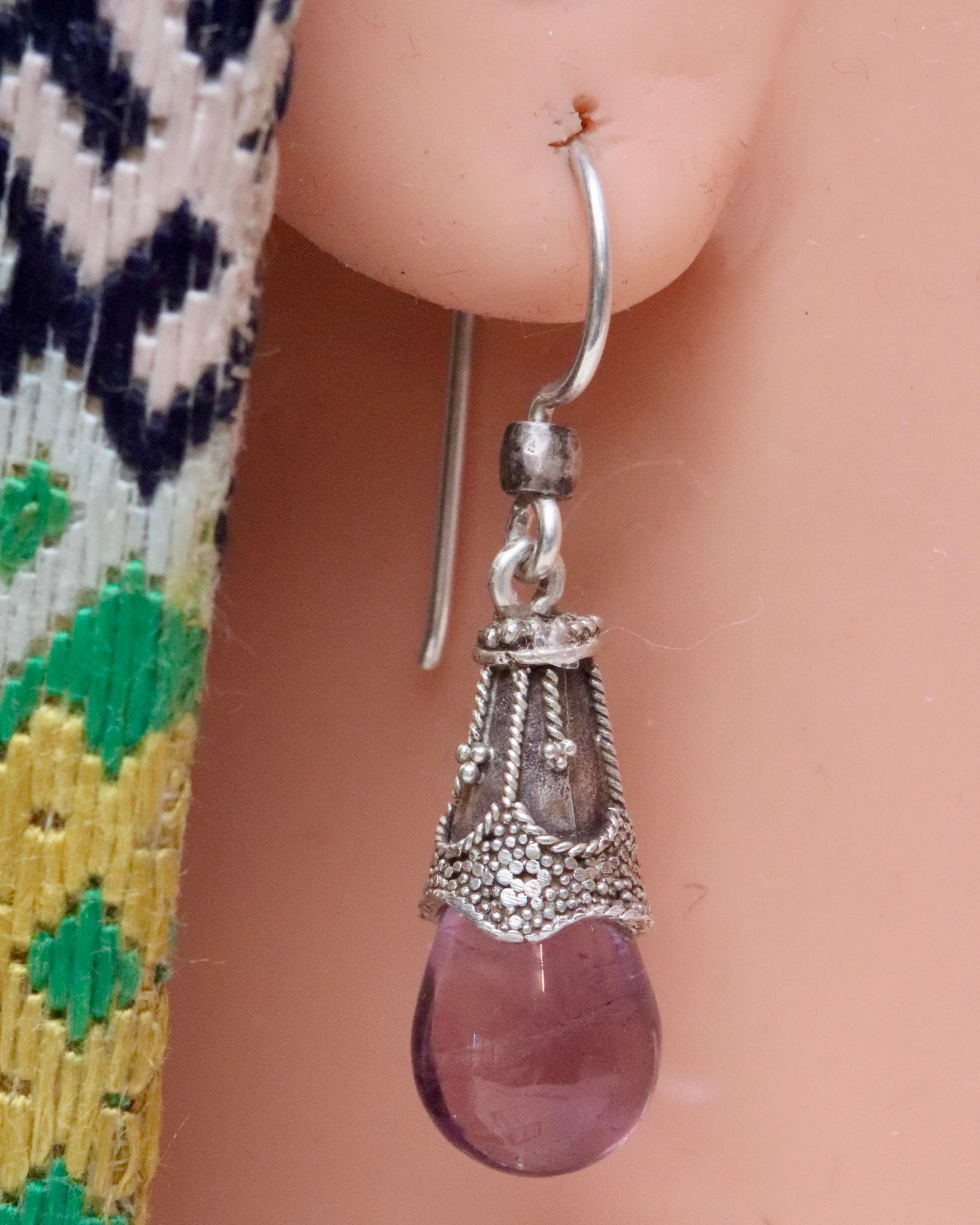 Amethyst Greek Dangle Earrings