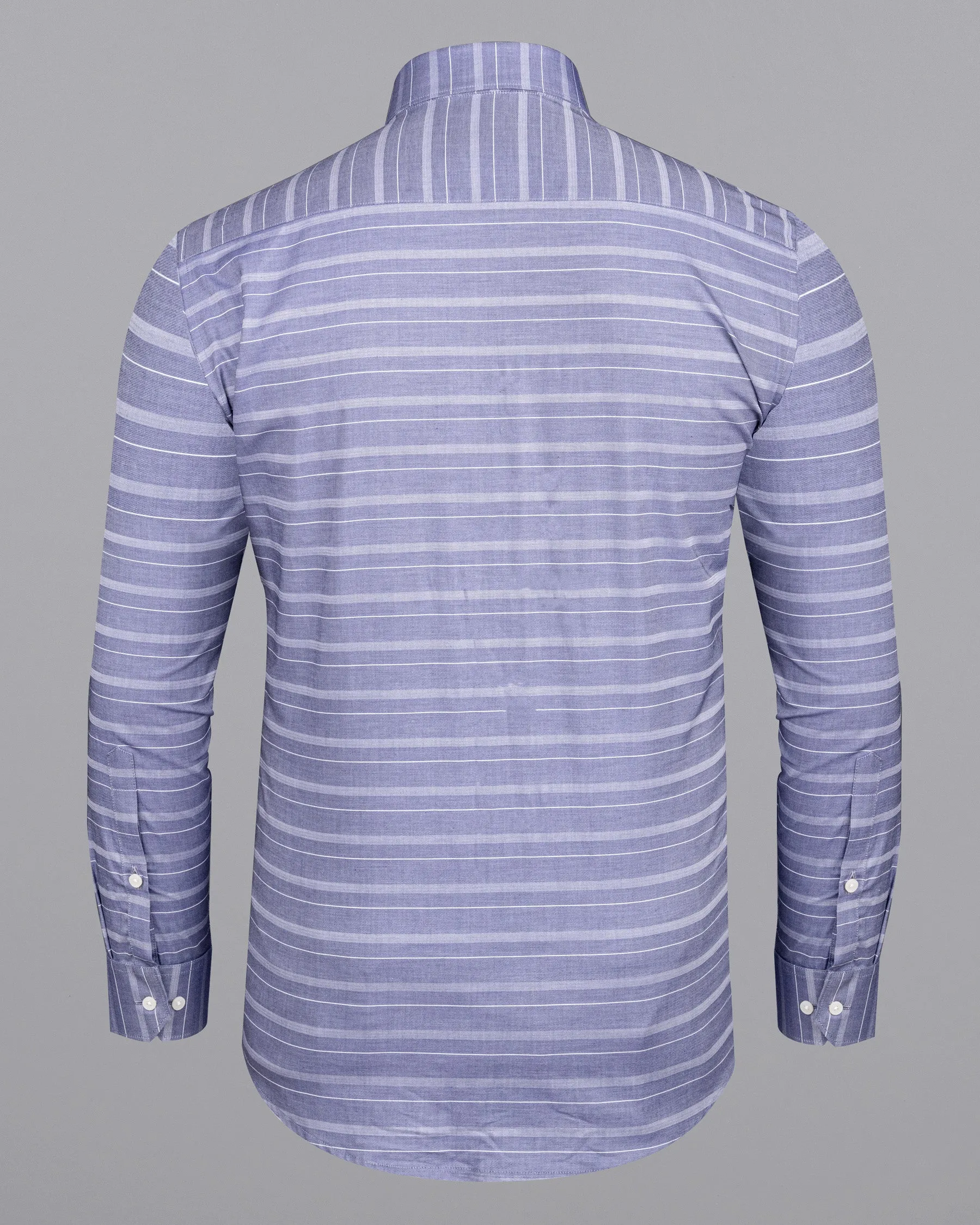 Amethyst Smoke Striped Dobby Textured Premium Giza Cotton Shirt