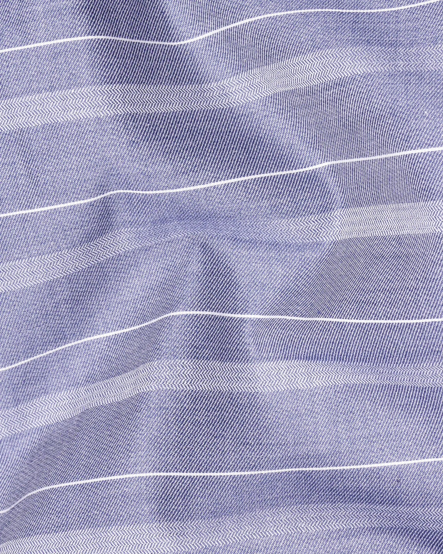 Amethyst Smoke Striped Dobby Textured Premium Giza Cotton Shirt