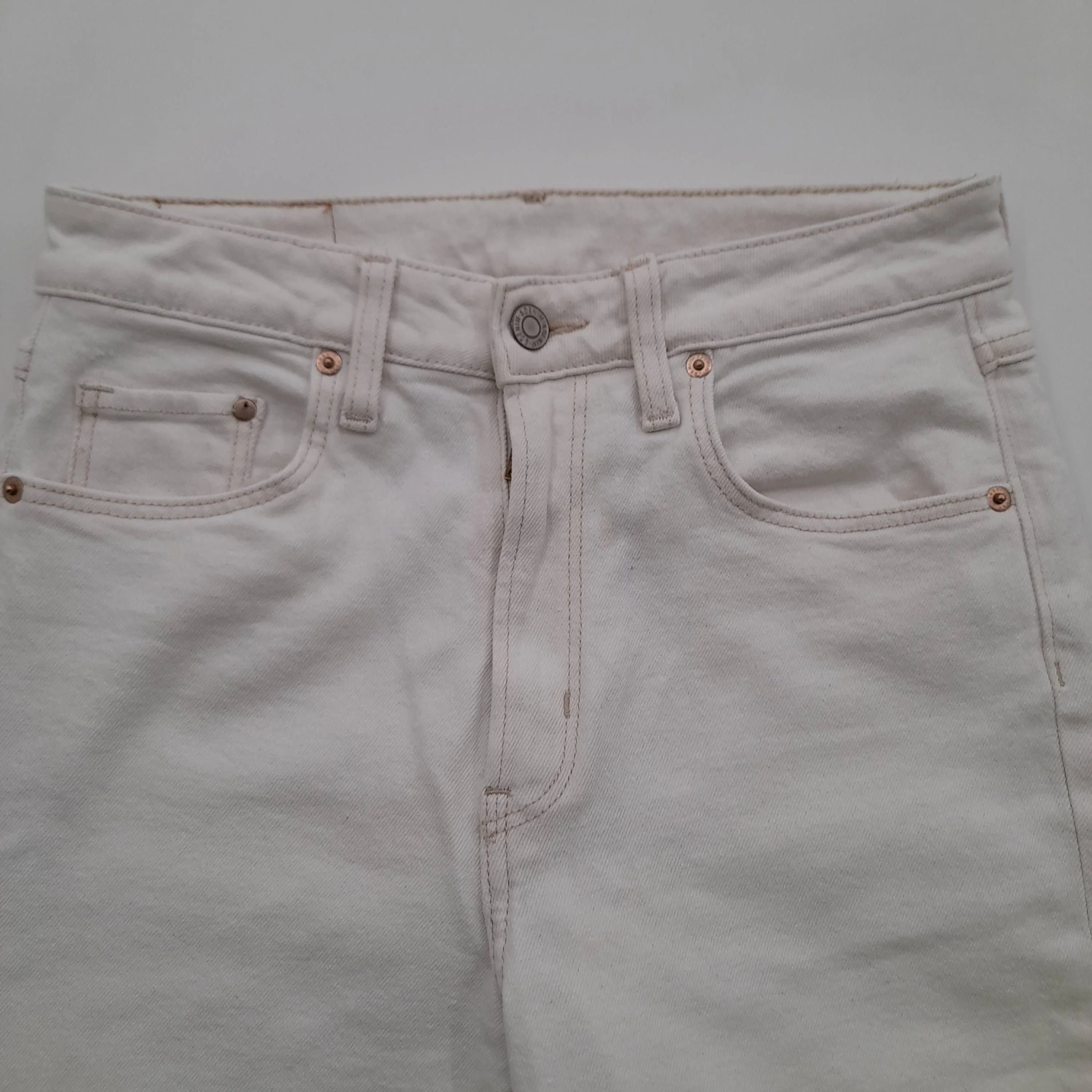 & Denim Women's Jeans UK 8 White 100% Cotton