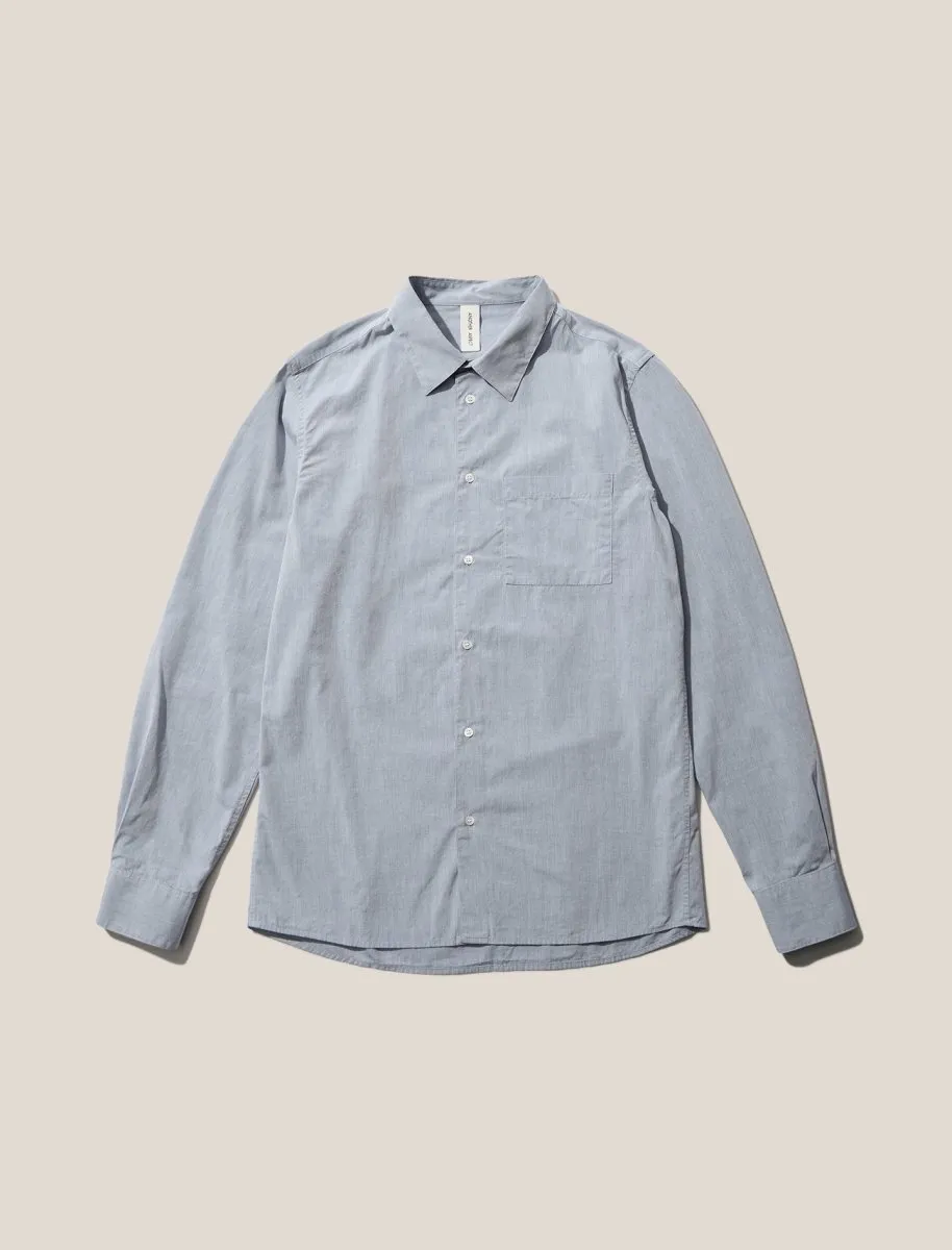 ANOTHER ASPECT Cotton L/S Shirt Blue Grey