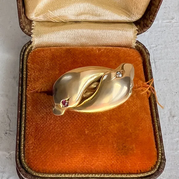 Antique Double Snake Ring