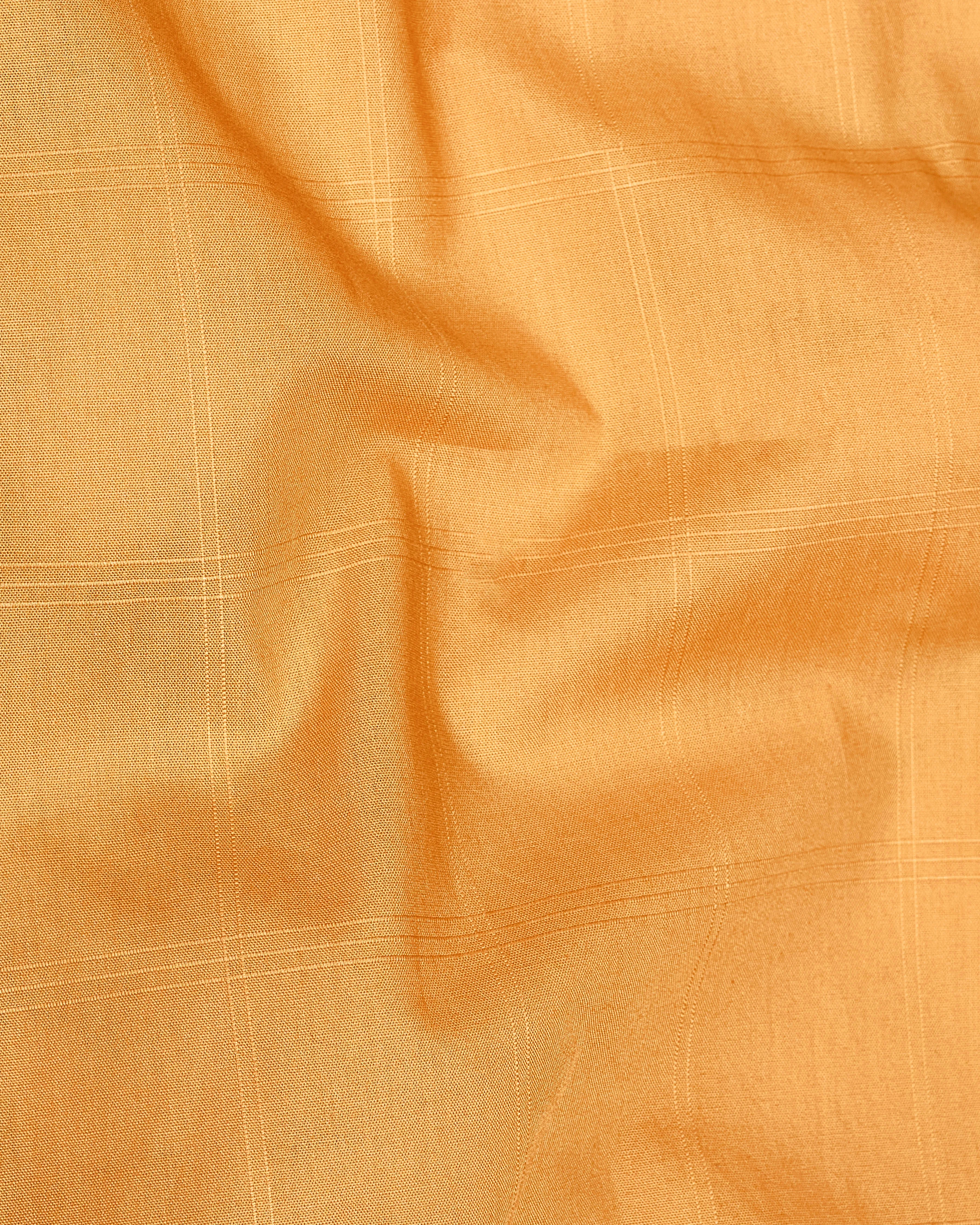 Anzac Orange Dobby Textured Premium Giza Cotton Designer Shirt