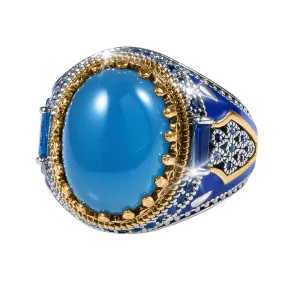 Aqua Agate Men's Ring