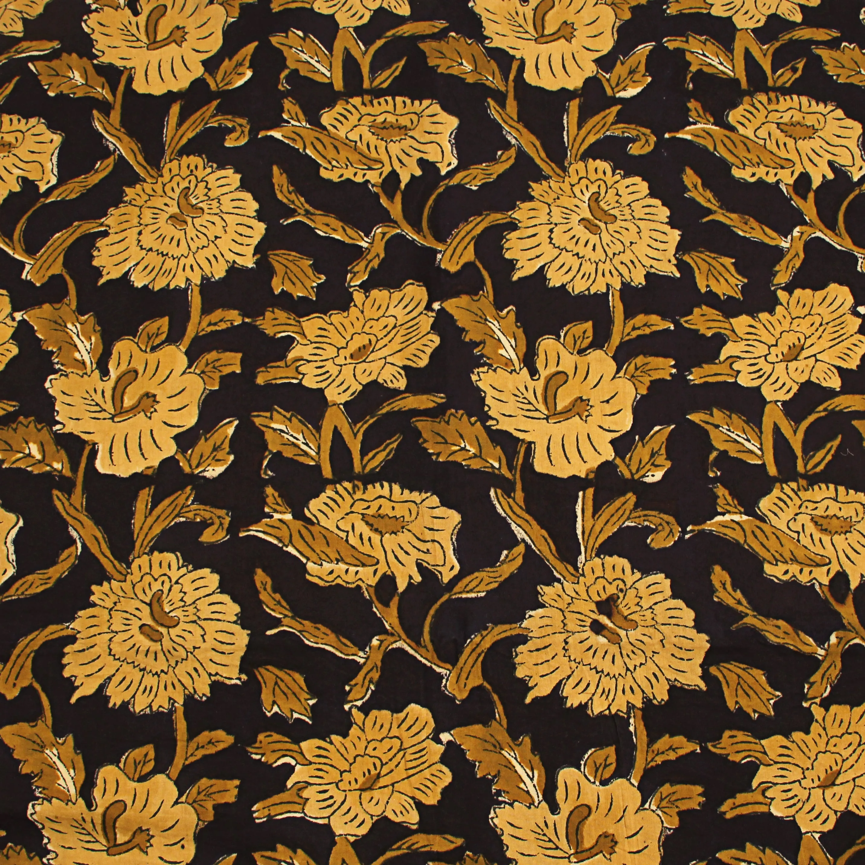 Beige Floral Jaal Sanganeri Handblock Print Cotton Fabric