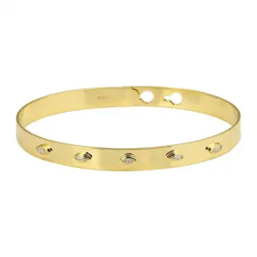 Bezel Set Segment Marquise Adjustable Bangle