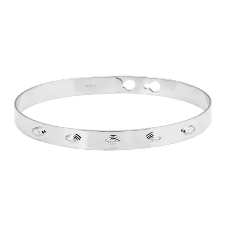 Bezel Set Segment Marquise Adjustable Bangle