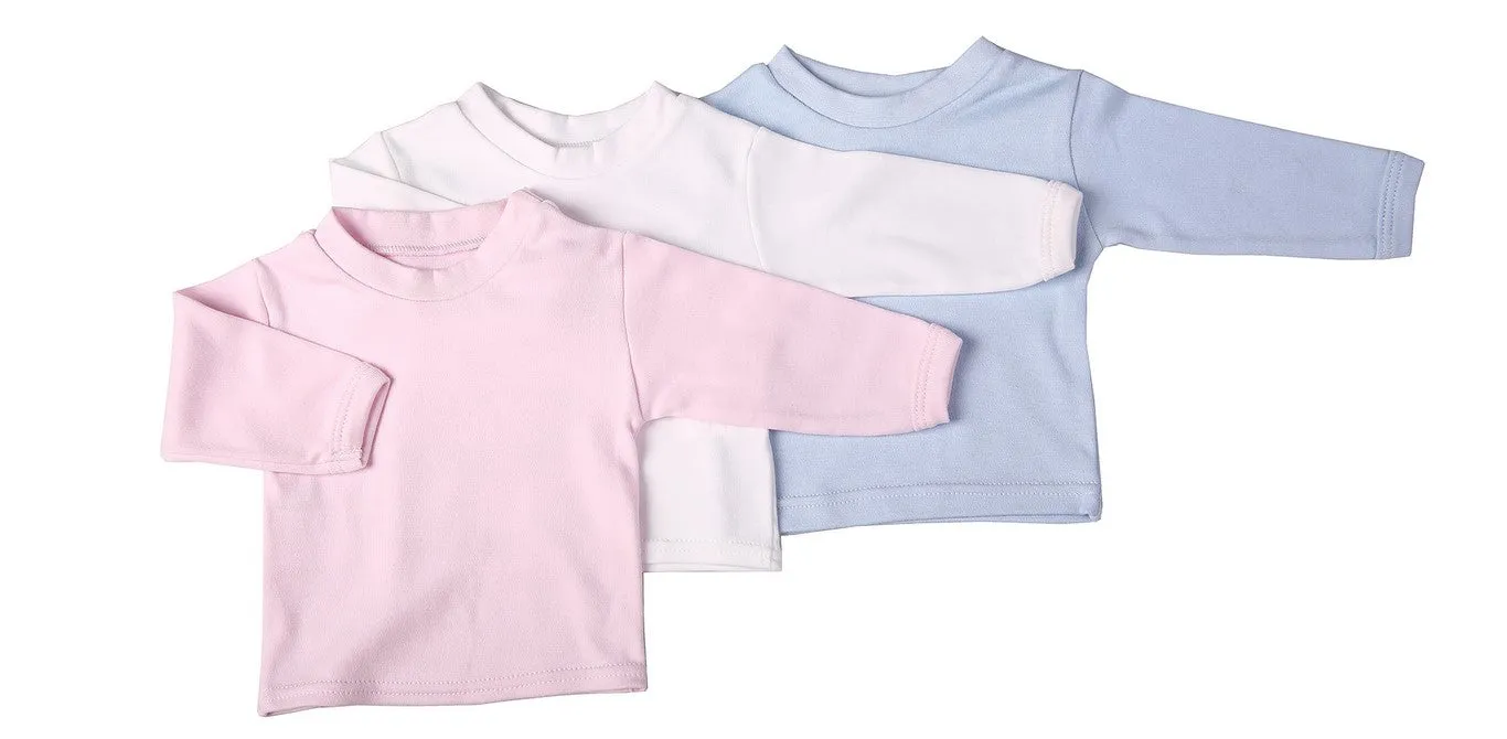 Blank 2 pack Baby Crew-Neck T-Shirts With Long Sleeves Mixed Colours