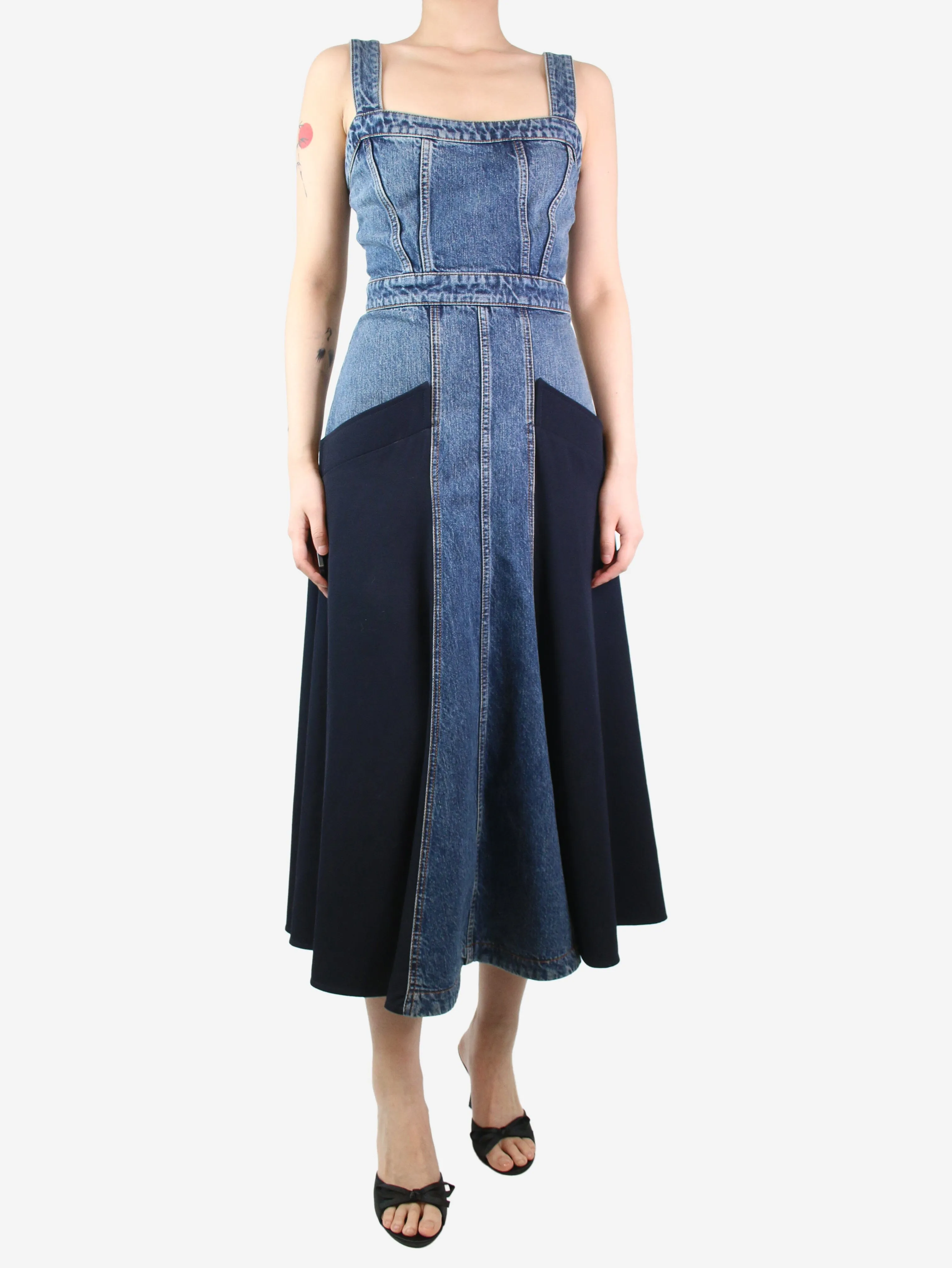 Blue denim pocket dress - size UK 8