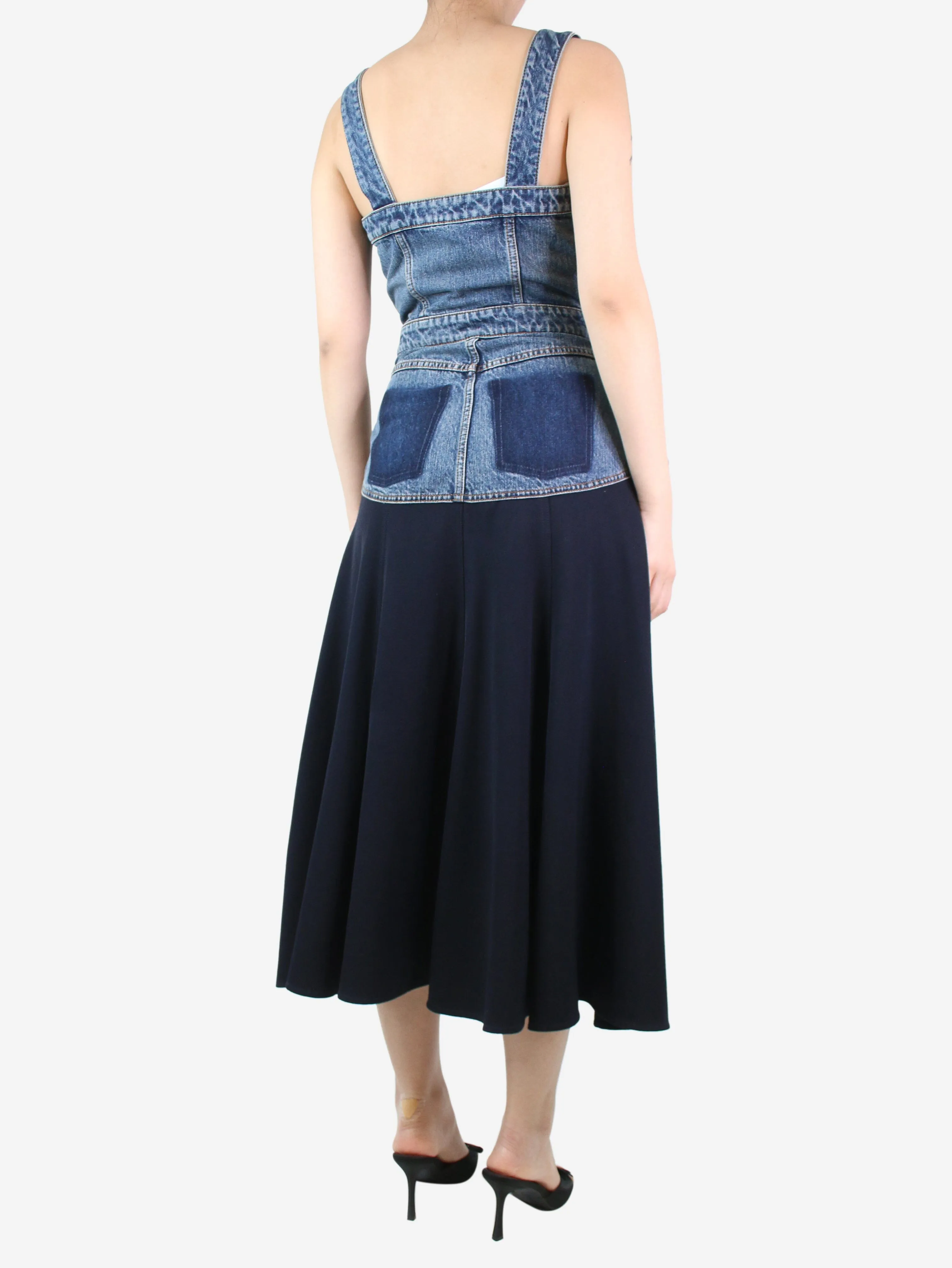 Blue denim pocket dress - size UK 8