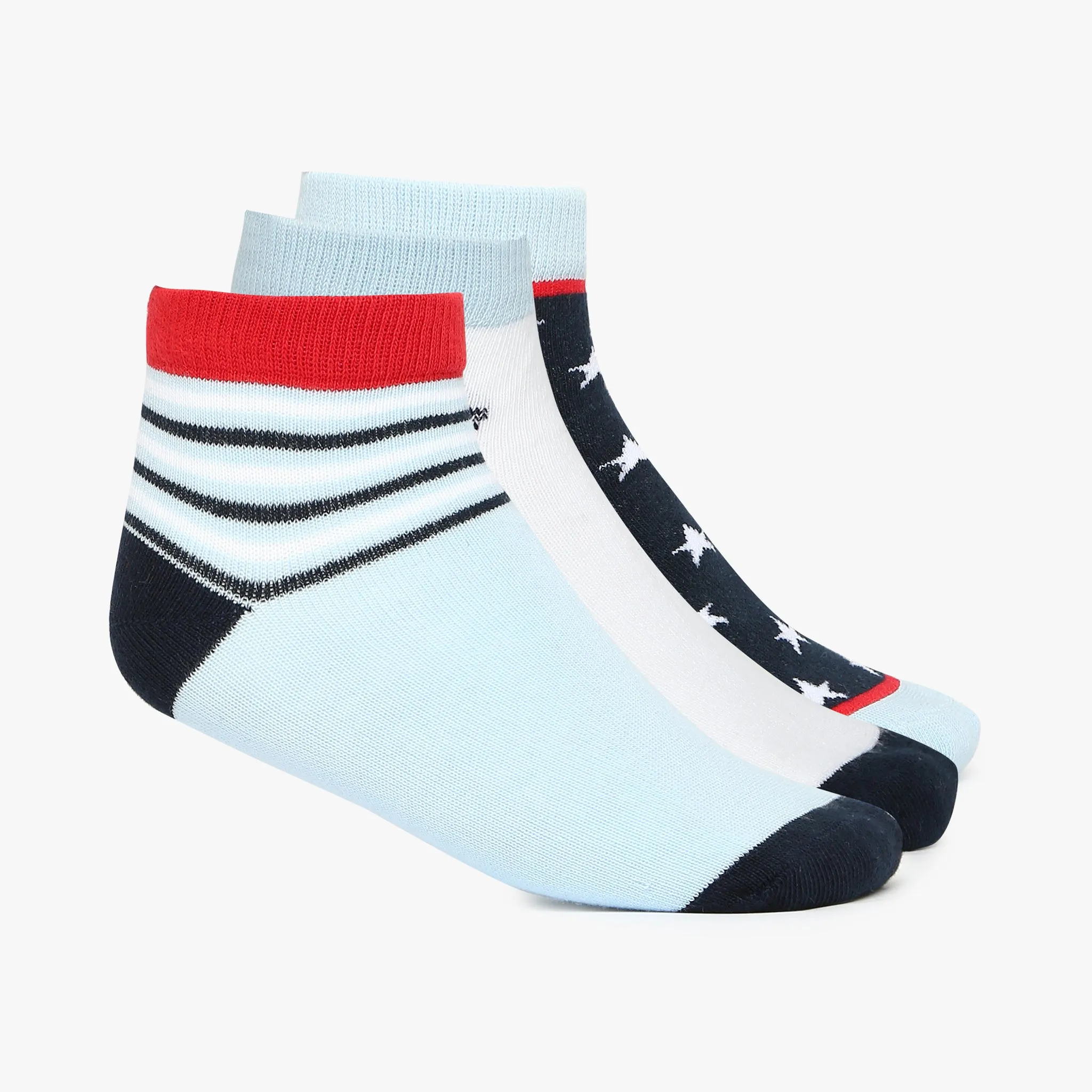 Boys Cotton Blend Ankle Length Socks (Pack of 3)