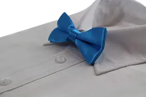 Boys Santorini Blue Plain Bow Tie