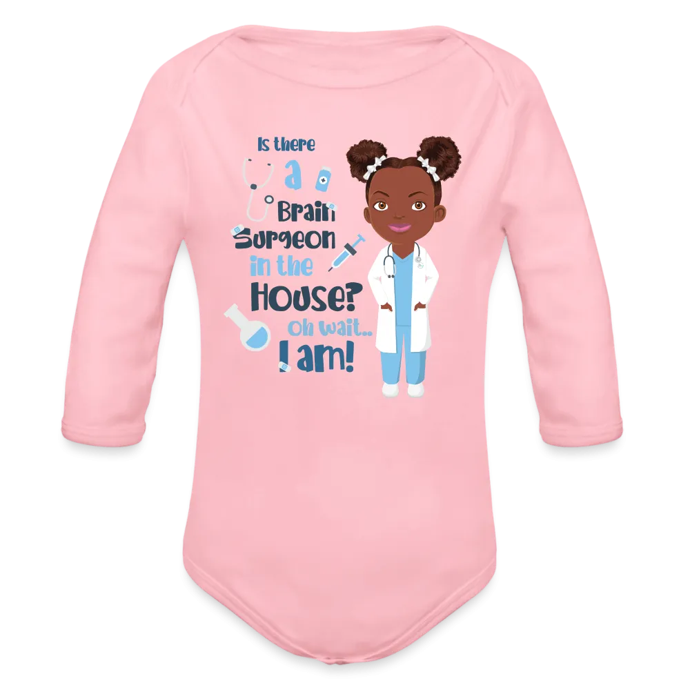 Brain Surgeon Organic Long Sleeve Baby Bodysuit