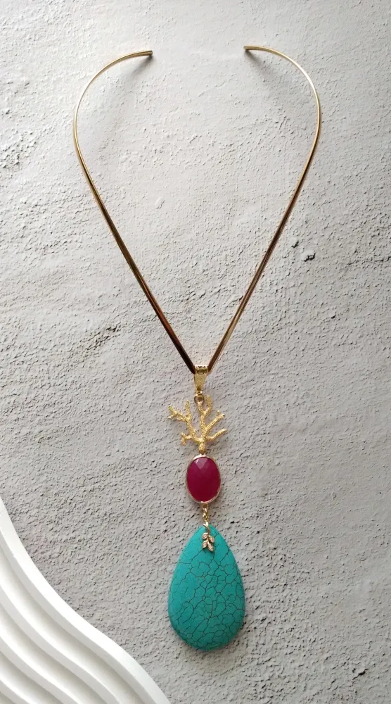 Branch Coral V Style Necklace