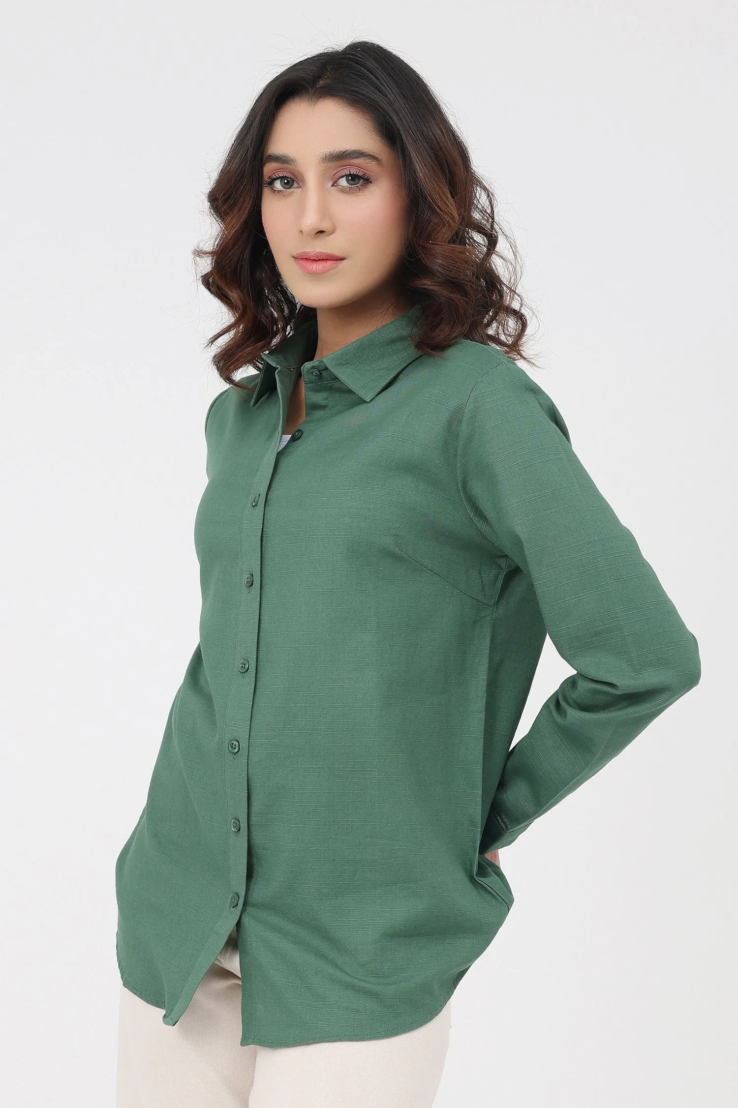 BUTTON-DOWN TOP-GREEN