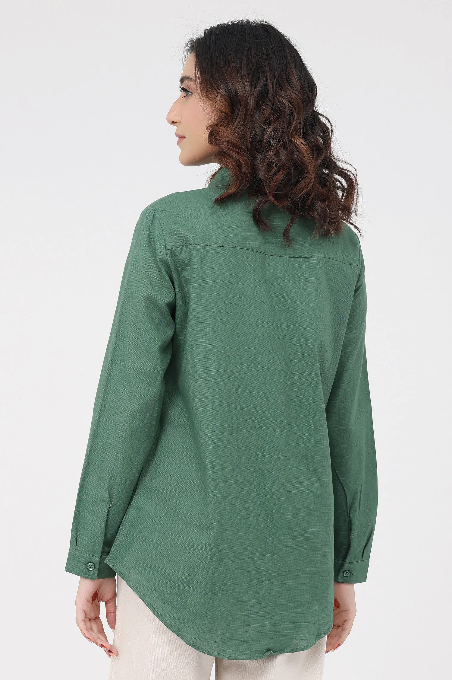 BUTTON-DOWN TOP-GREEN