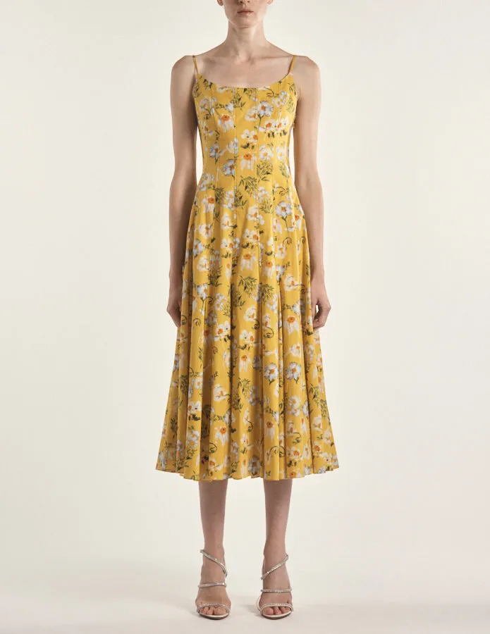 Cami dress in Yellow Matilija Poppy Cotton