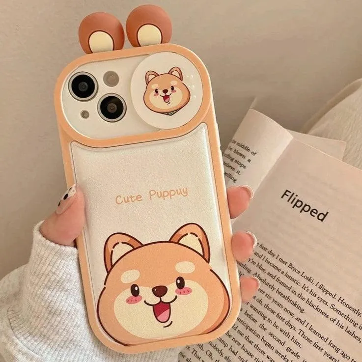 Cartoon Pink Pig, Puppy, Panda, and Cow Cute Phone Case For iPhone 15 Pro Max, 14, 13, 11, or 12