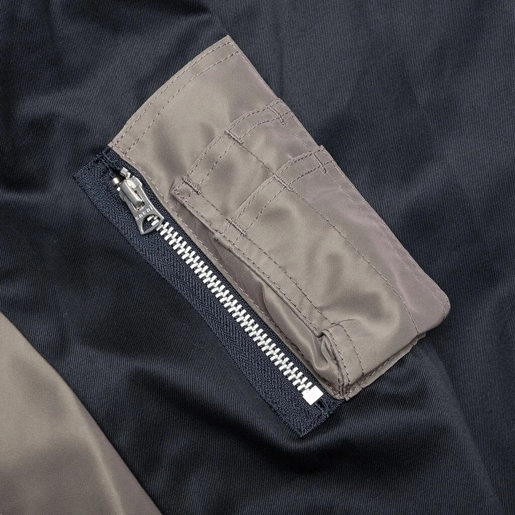 Cotton Chino x Nylon Twill Blouson - Navy/Taupe