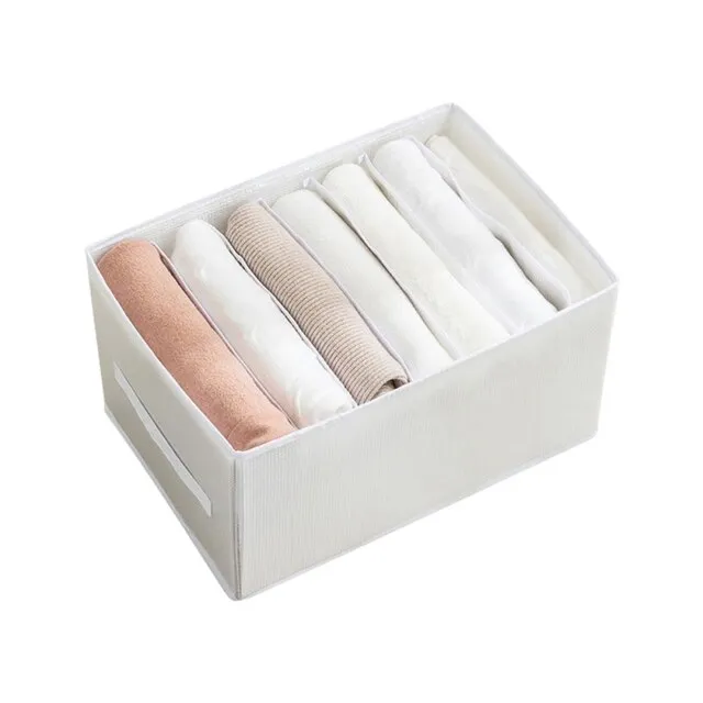 Cotton Linen Folding Clothes Storage Divider Box