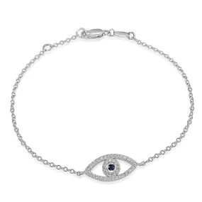 Diamond Pave Set Evil Eye Bracelet