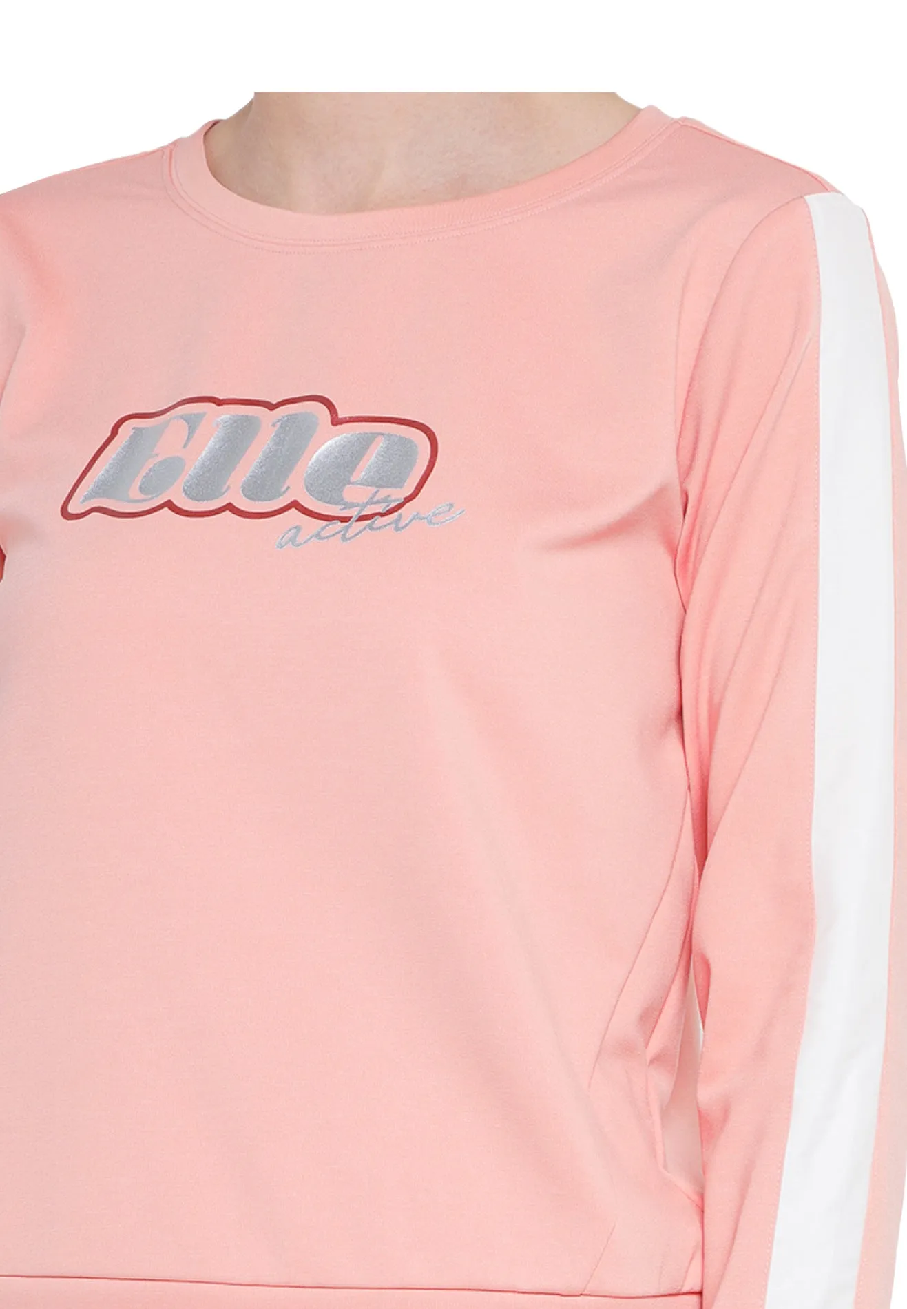 ELLE Active LOGO Sweater Top with Piping