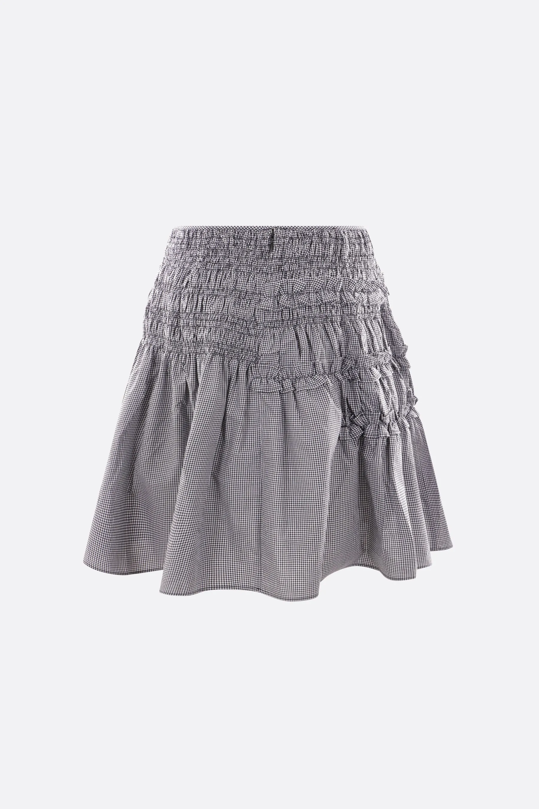 Giulia skirt in smocked and ruched Gingham cotton