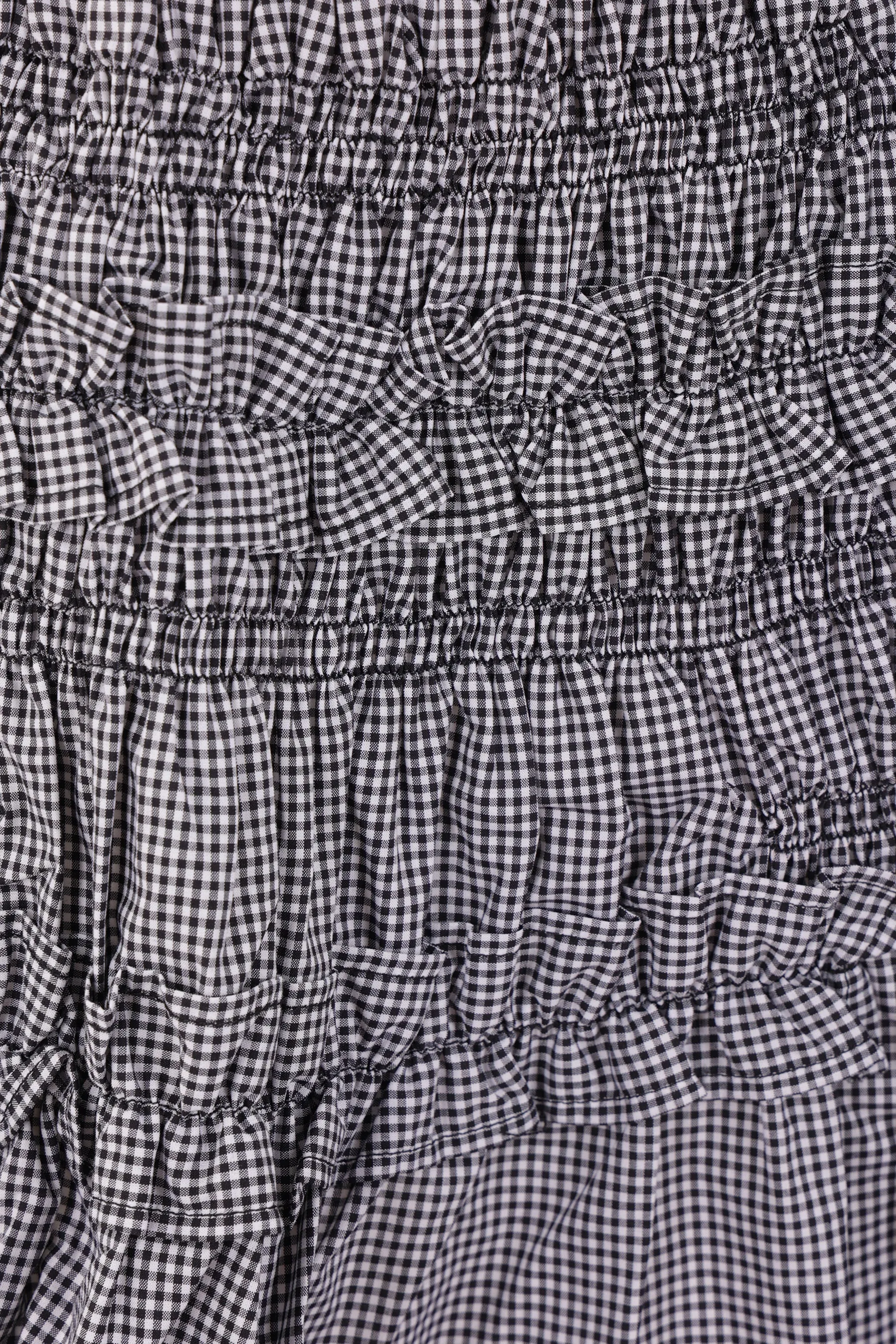 Giulia skirt in smocked and ruched Gingham cotton