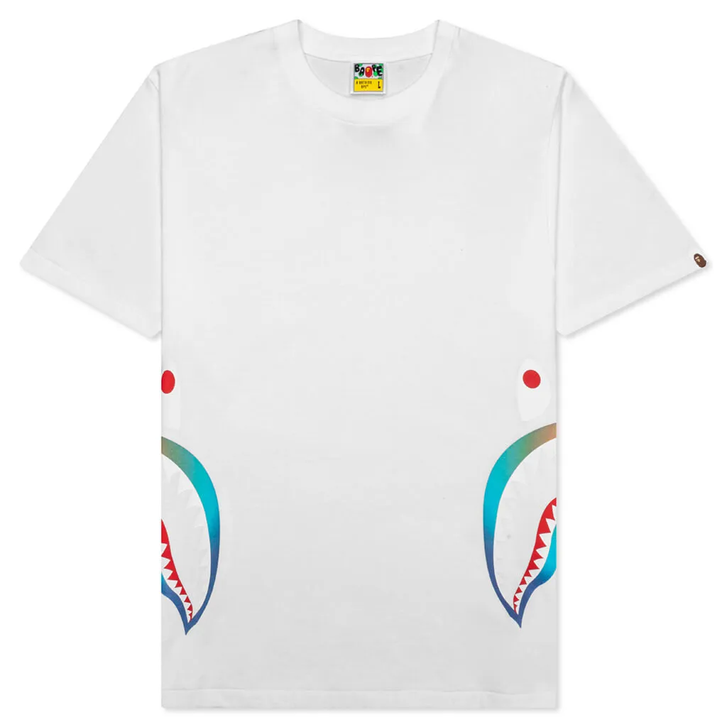 Gradation Side Shark Tee - White