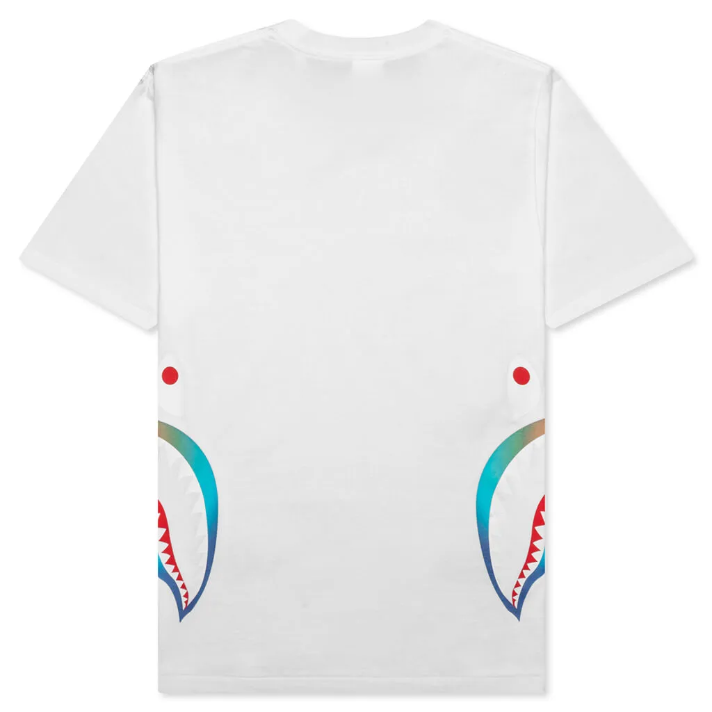 Gradation Side Shark Tee - White