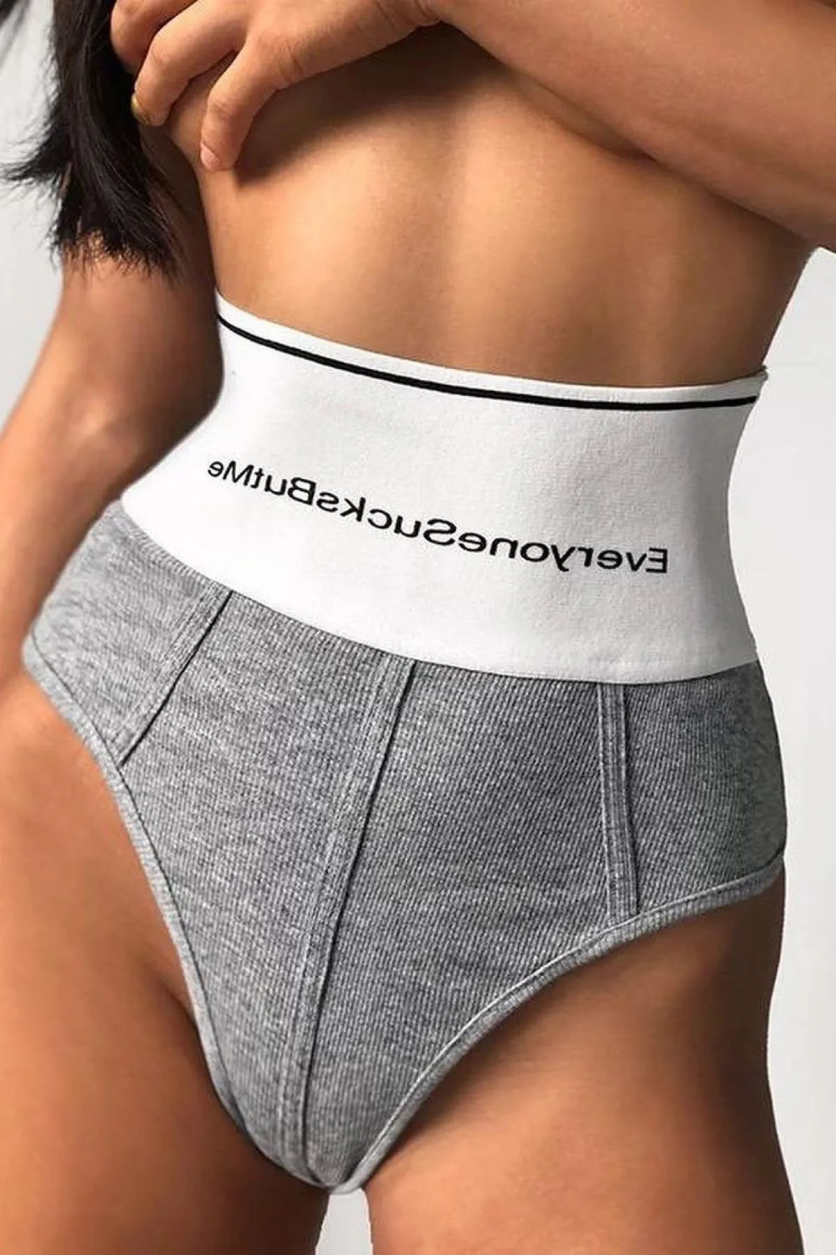 Grey High Waisted Brief