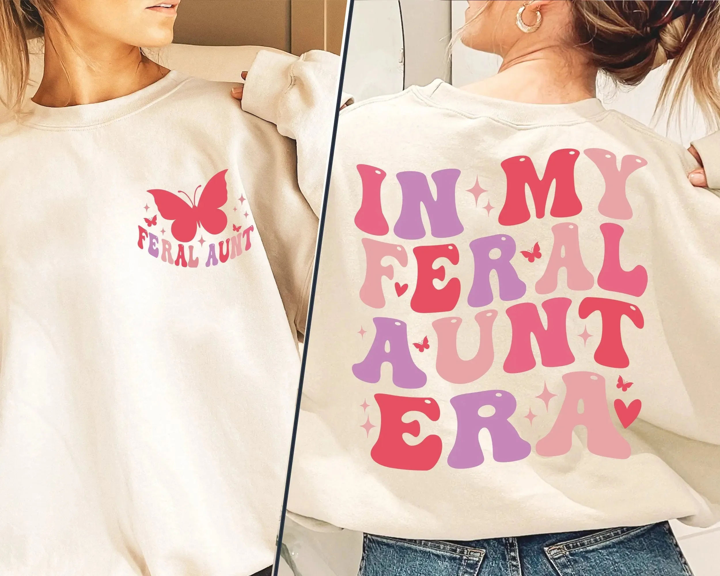 In My Feral Aunt Era Sweatshirt, Cool Aunt Shirt, Feral Aunt Sweatshirt, Auntie Gift, Aunts Birthday Gifts, Sister Gifts, Auntie Sweatshirt