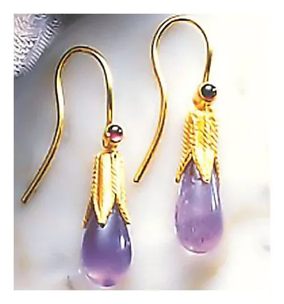 Jane Eyre Amethyst Screw Back Earrings