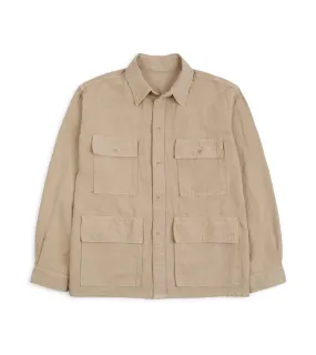 Kaptain Sunshine Cotton Linen Canvas Safari Jacket: Khaki